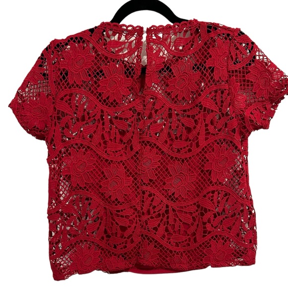 Zara Women’s Dark Red Crochet Top - Picture 2 of 4